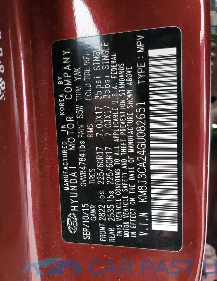 KM8J3CA24GU082651# 12