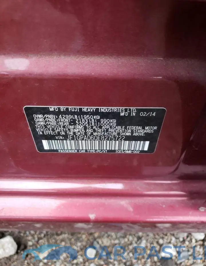 JF1GPAD60E8275722# 12