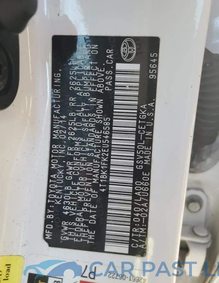4T1BK1FK2EU546585# 13