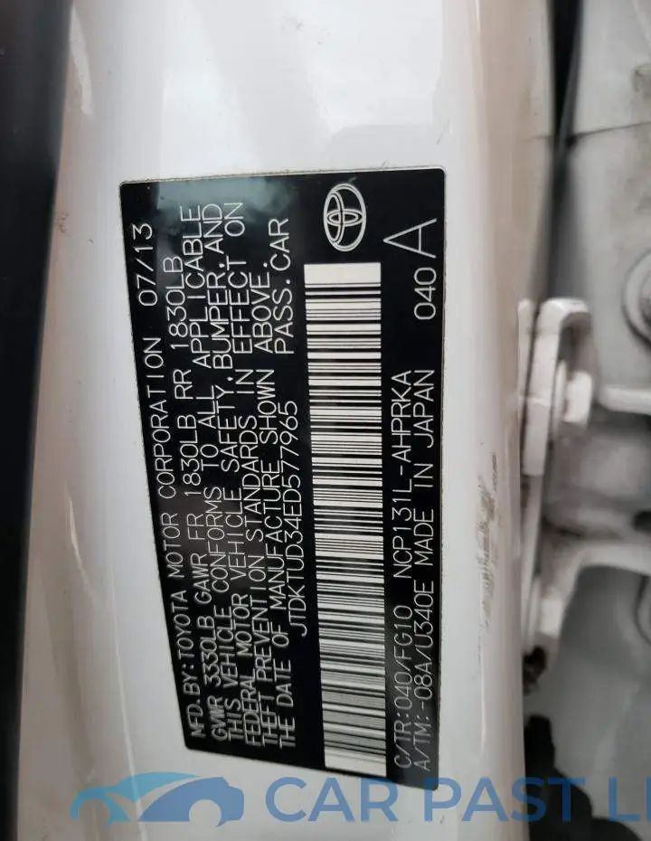 JTDKTUD34ED577965# 12