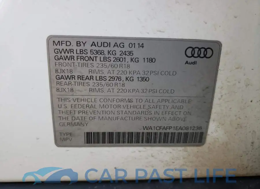 WA1CFAFP1EA081236# 13