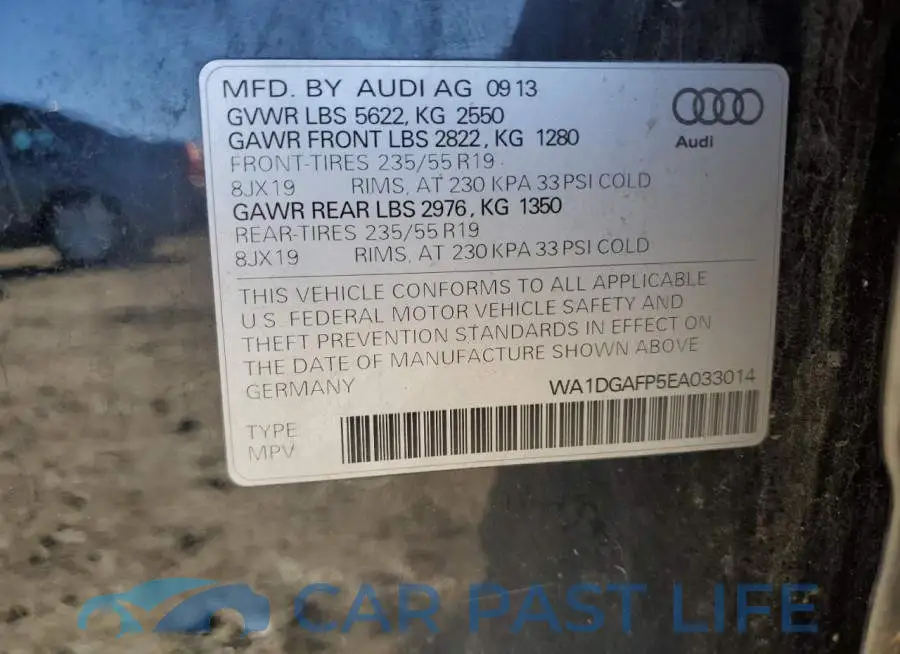 WA1DGAFP5EA033014# 13