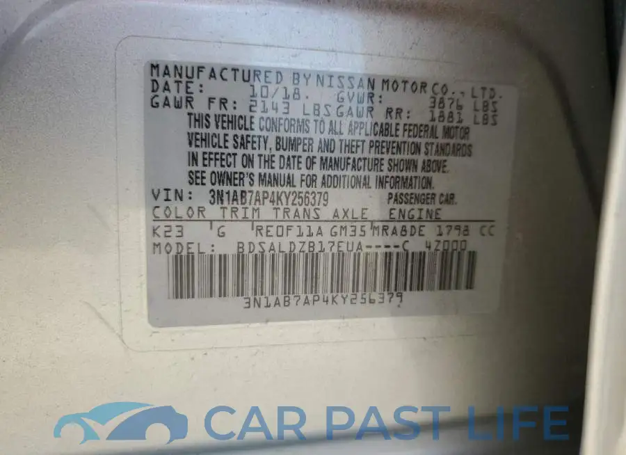 3N1AB7AP4KY256379# 13