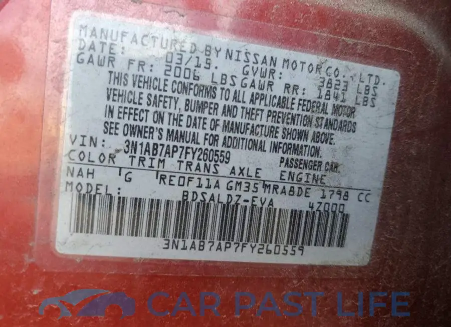 3N1AB7AP7FY260559# 12