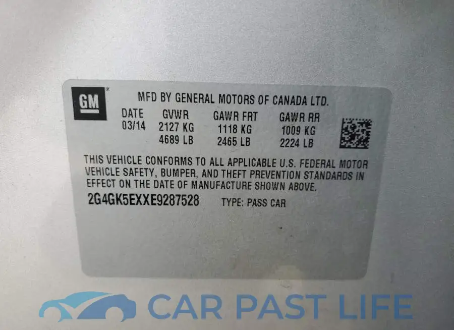 2G4GK5EXXE9287528# 12