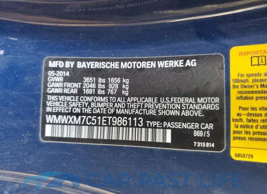 WMWXM7C51ET986113# 12