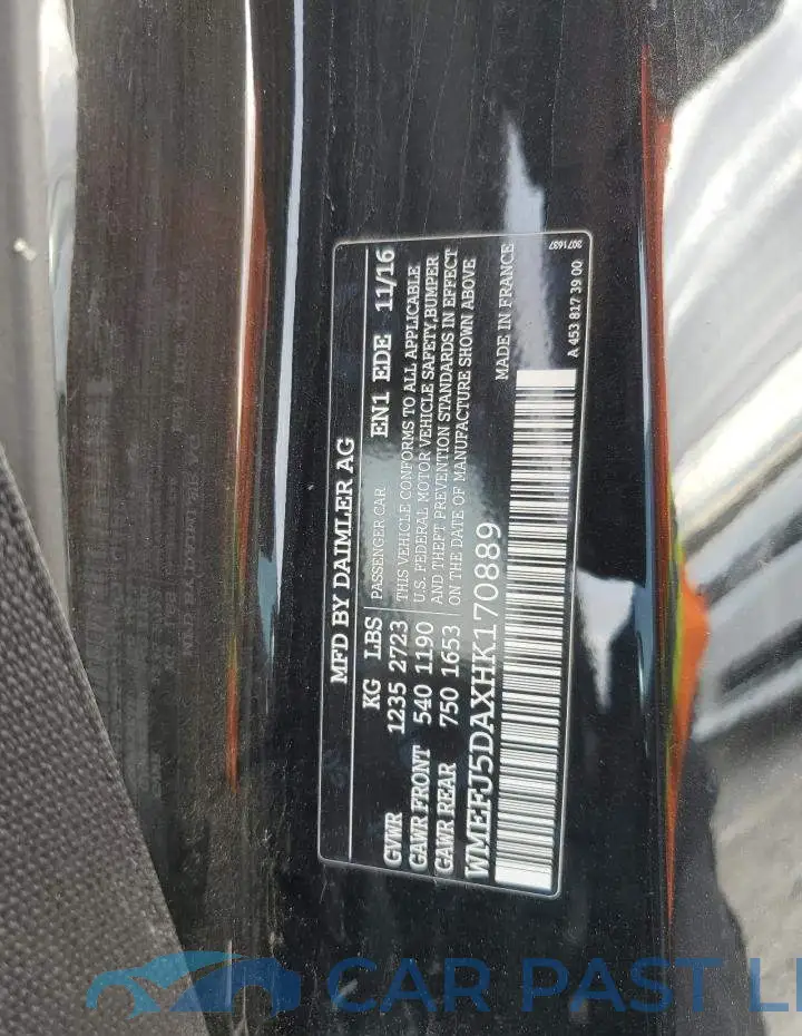 WMEFJ5DAXHK170889# 12