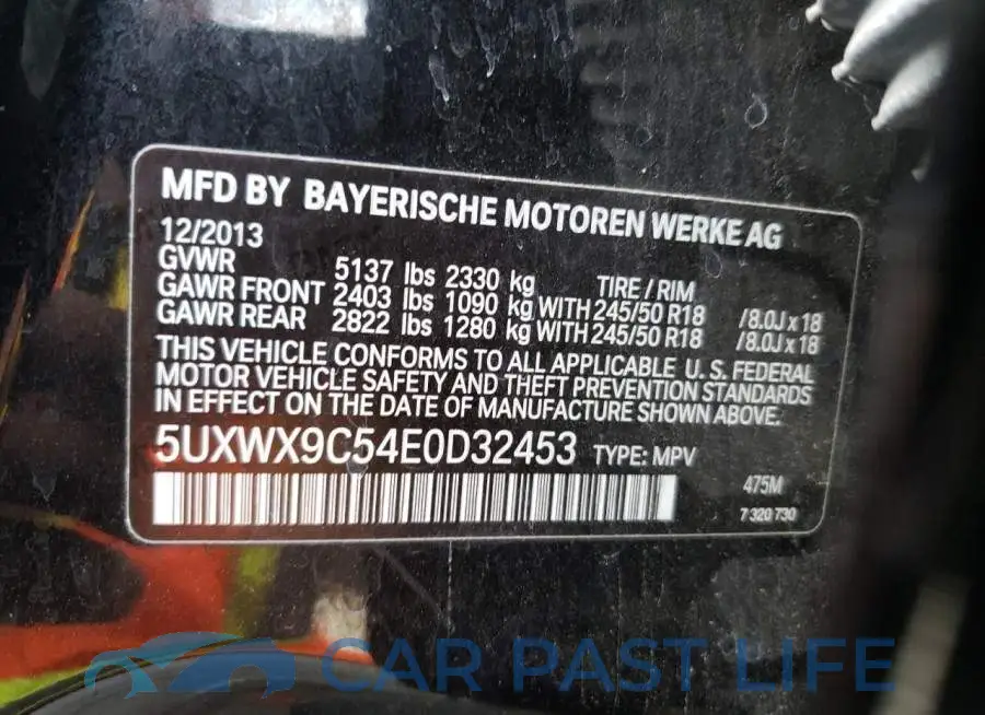 5UXWX9C54E0D32453# 12