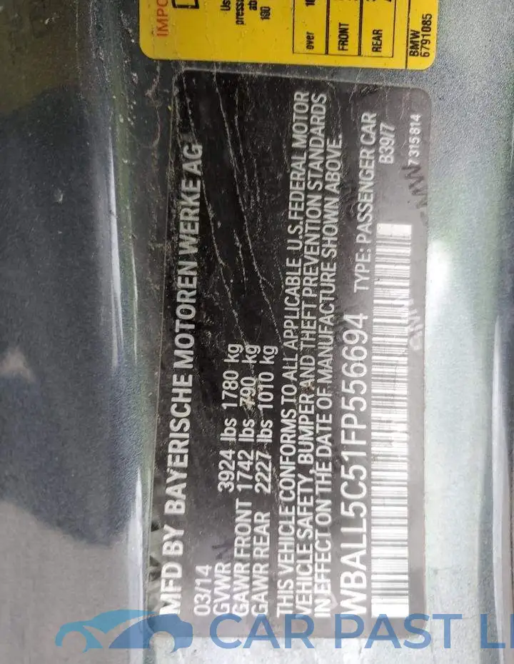 WBALL5C51FP556694# 12