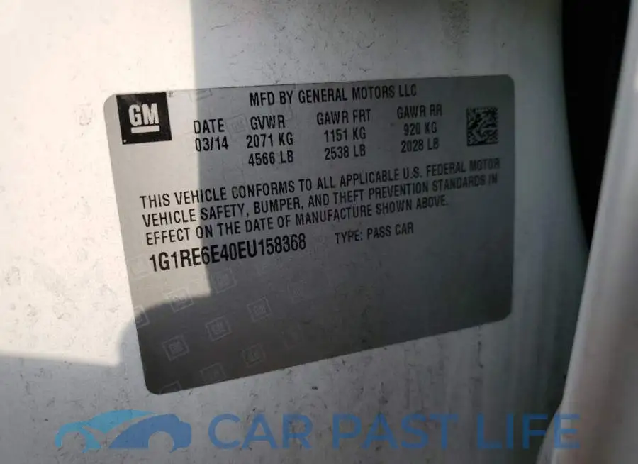 1G1RE6E40EU158368# 13