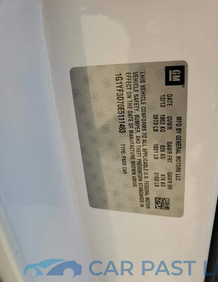 1G1YF3D70E5111483# 12