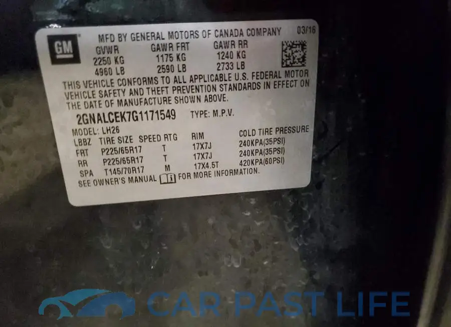 2GNALCEK7G1171549# 13