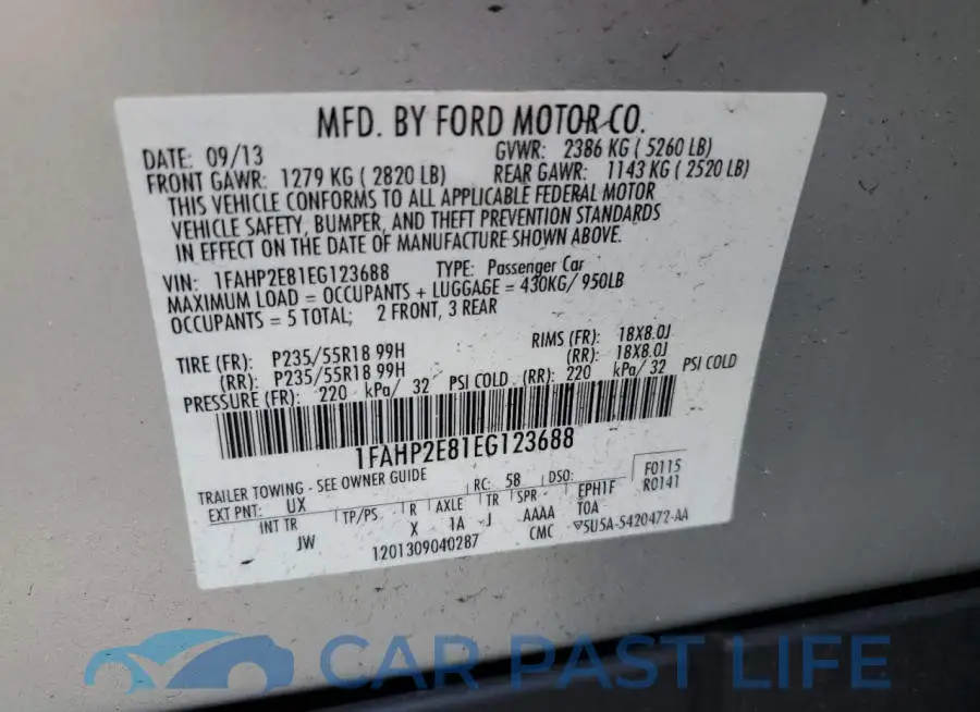 1FAHP2E81EG123688# 12