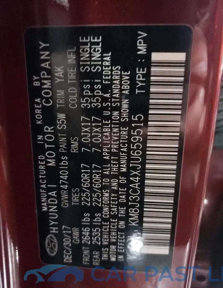 KM8J3CA4XJU659515# 12
