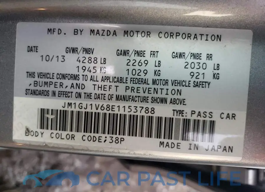 JM1GJ1V68E1153788# 12