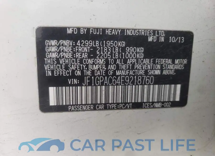 JF1GPAC64E9218760# 12