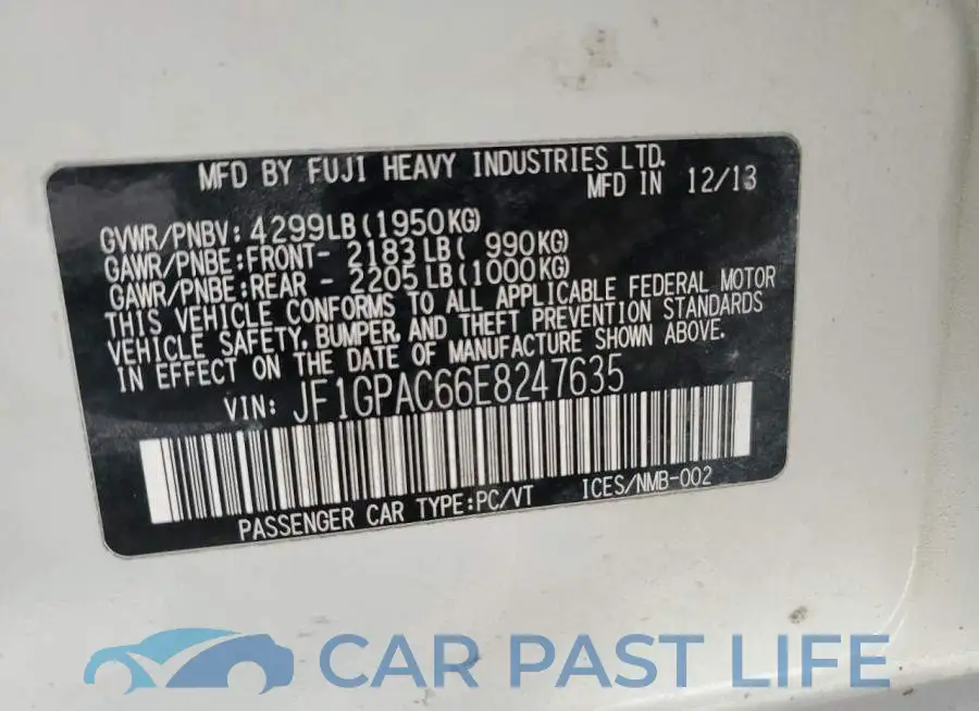 JF1GPAC66E8247635# 12