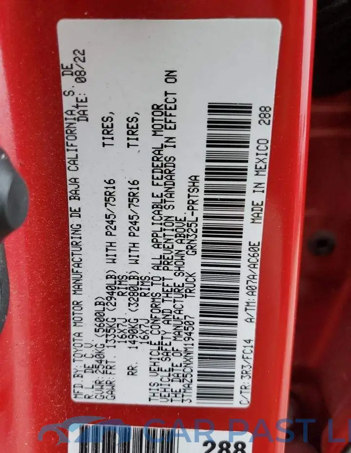 3TMAZ5CNXNM194507# 12