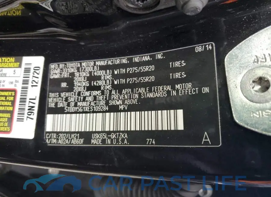 5TDDY5G1XES109284# 12