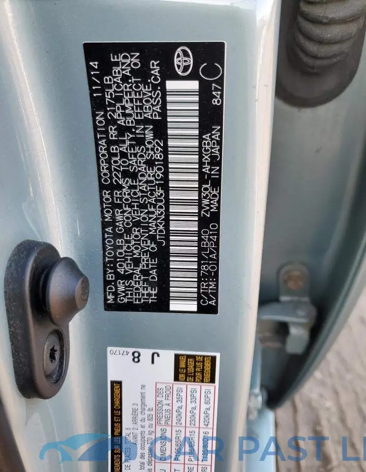JTDKN3DU3F1901892# 13