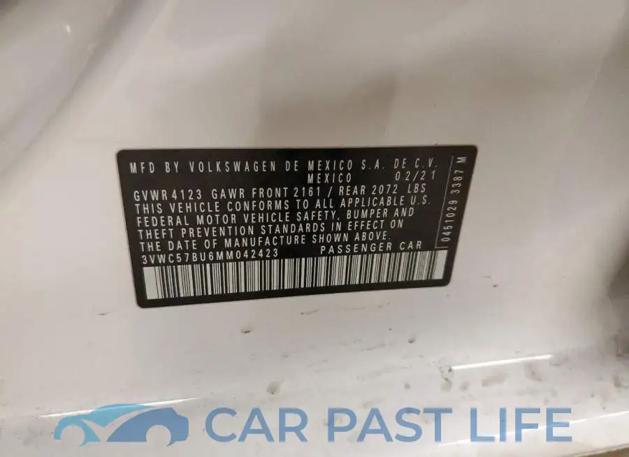 3VWC57BU6MM042423# 12