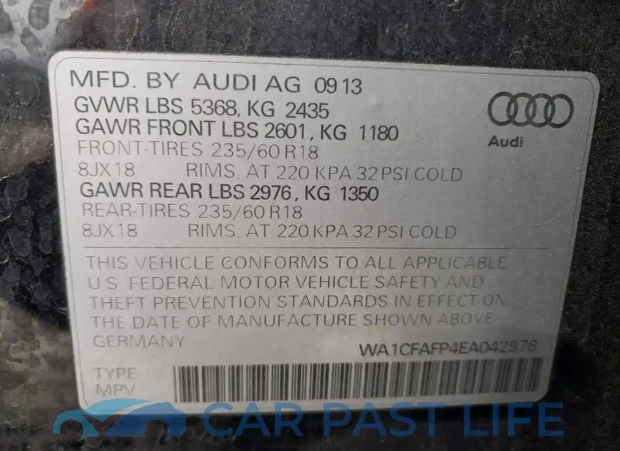 WA1CFAFP4EA042978# 12