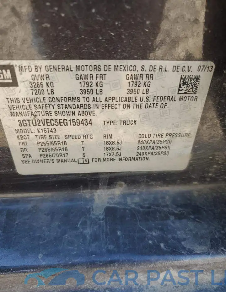 3GTU2VEC5EG159434# 12