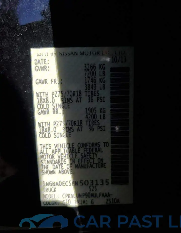 1N6BA0EC5EN503135# 12