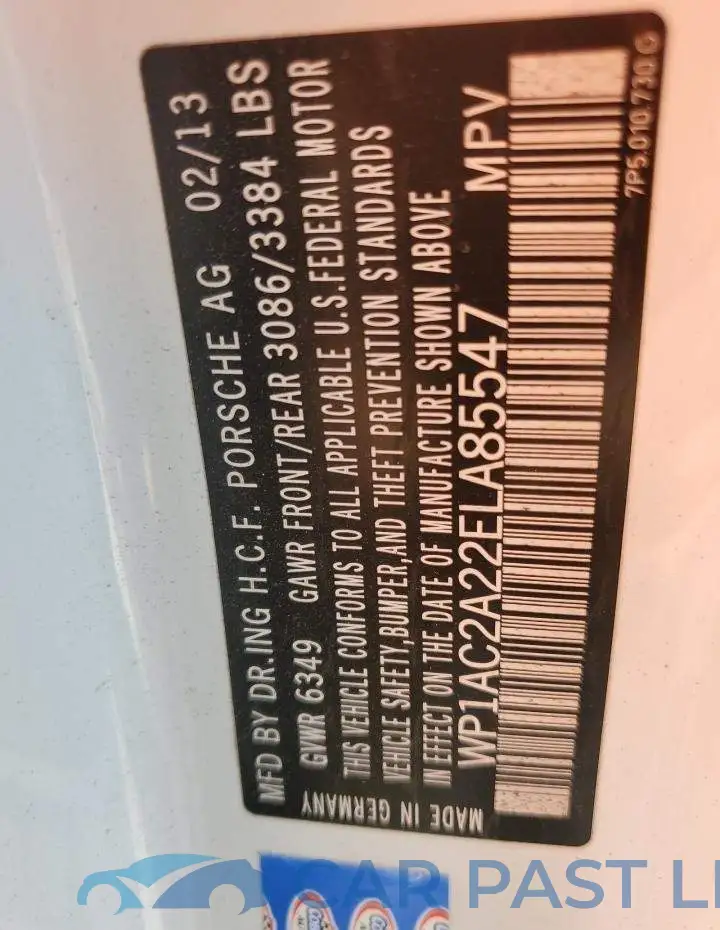 WP1AC2A22ELA85547# 13