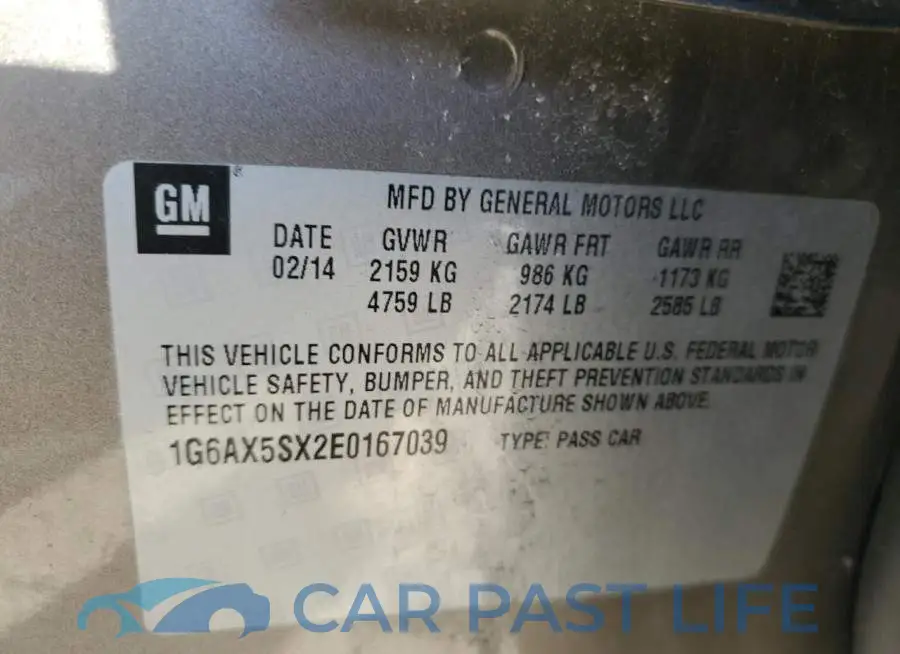 1G6AX5SX2E0167039# 12