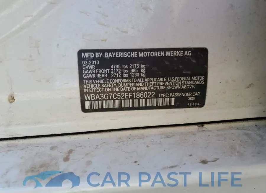 WBA3G7C52EF186022# 12