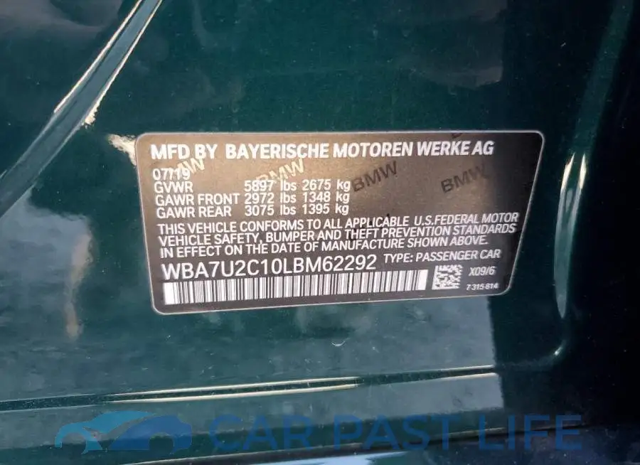 WBA7U2C10LBM62292# 13