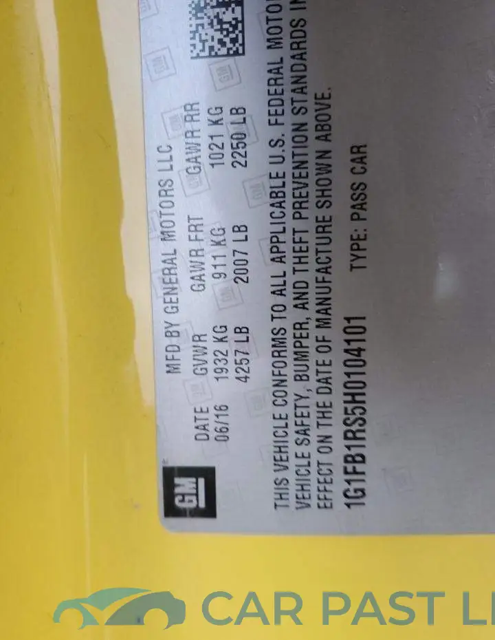 1G1FB1RS5H0104101# 12