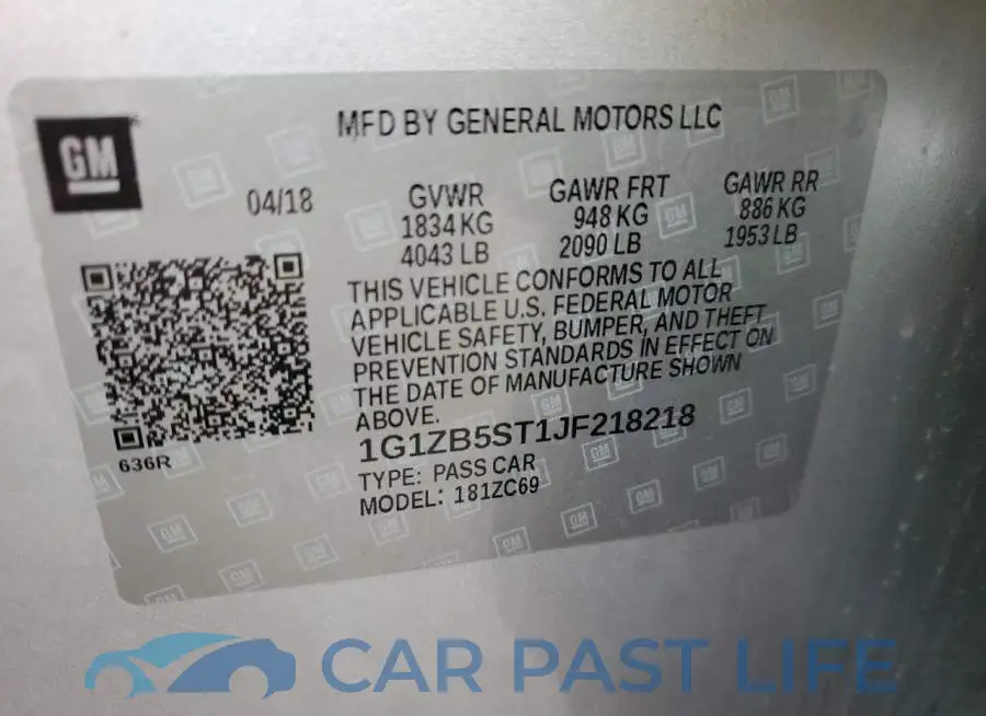 1G1ZB5ST1JF218218# 12