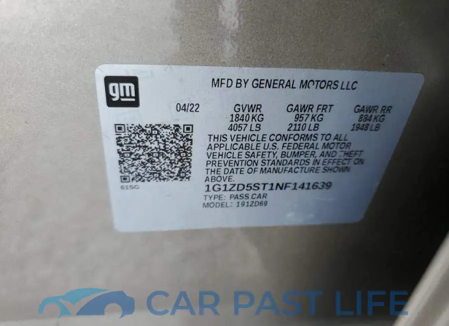 1G1ZD5ST1NF141639# 12