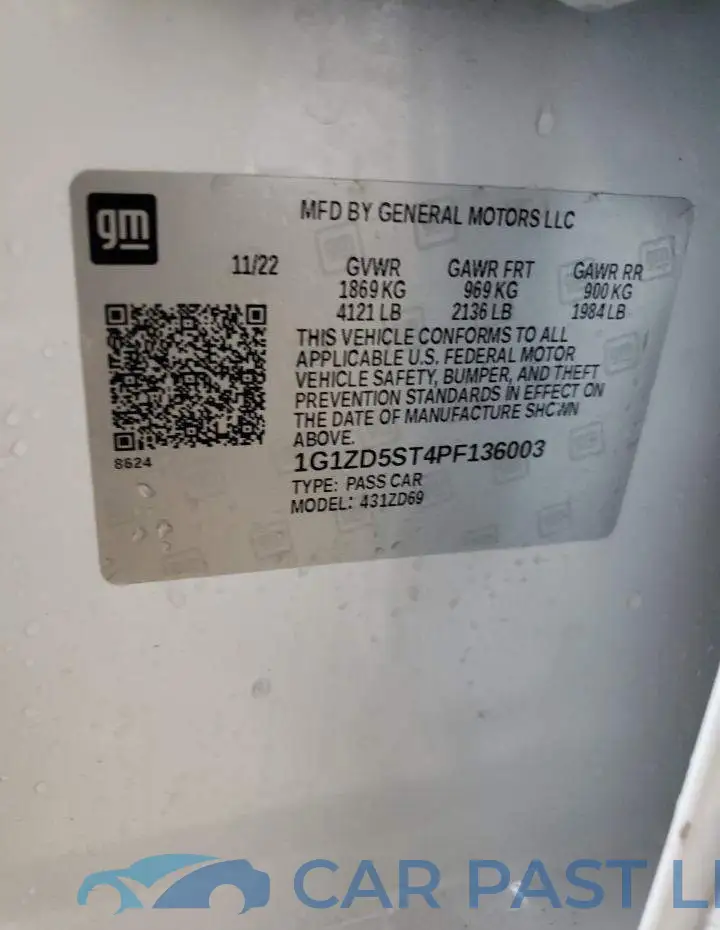 1G1ZD5ST4PF136003# 12