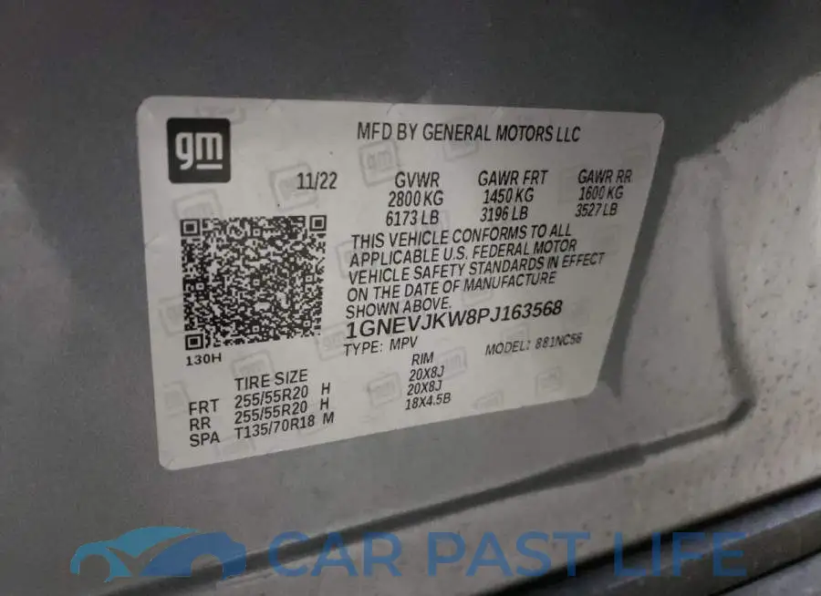 1GNEVJKW8PJ163568# 13