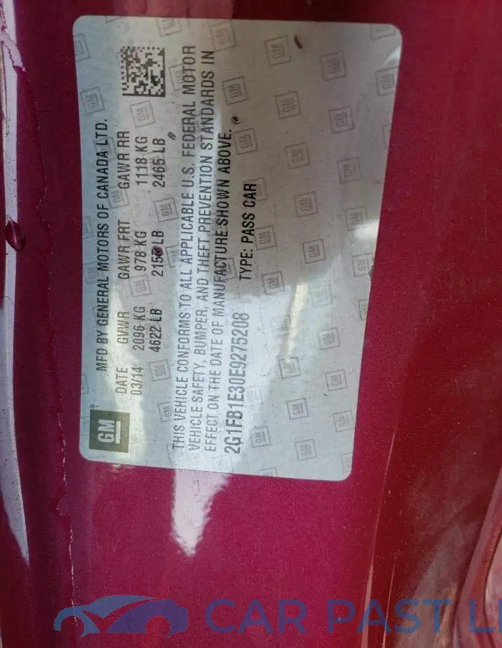 2G1FB1E30E9275208# 12