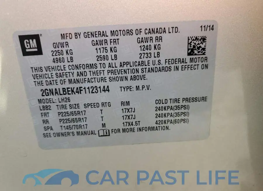 2GNALBEK4F1123144# 13