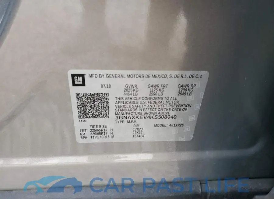3GNAXKEV4KS508040# 12