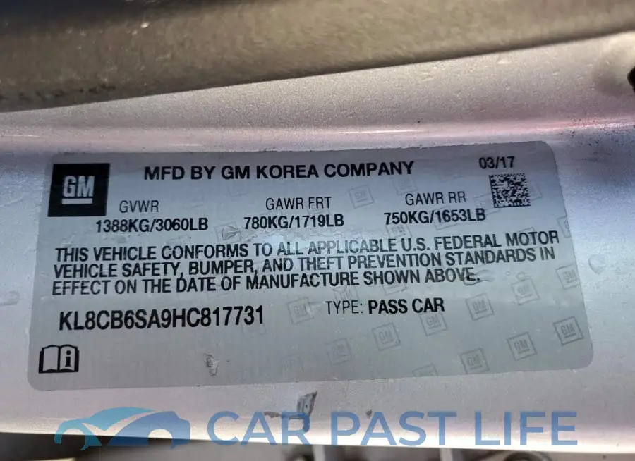KL8CB6SA9HC817731# 12