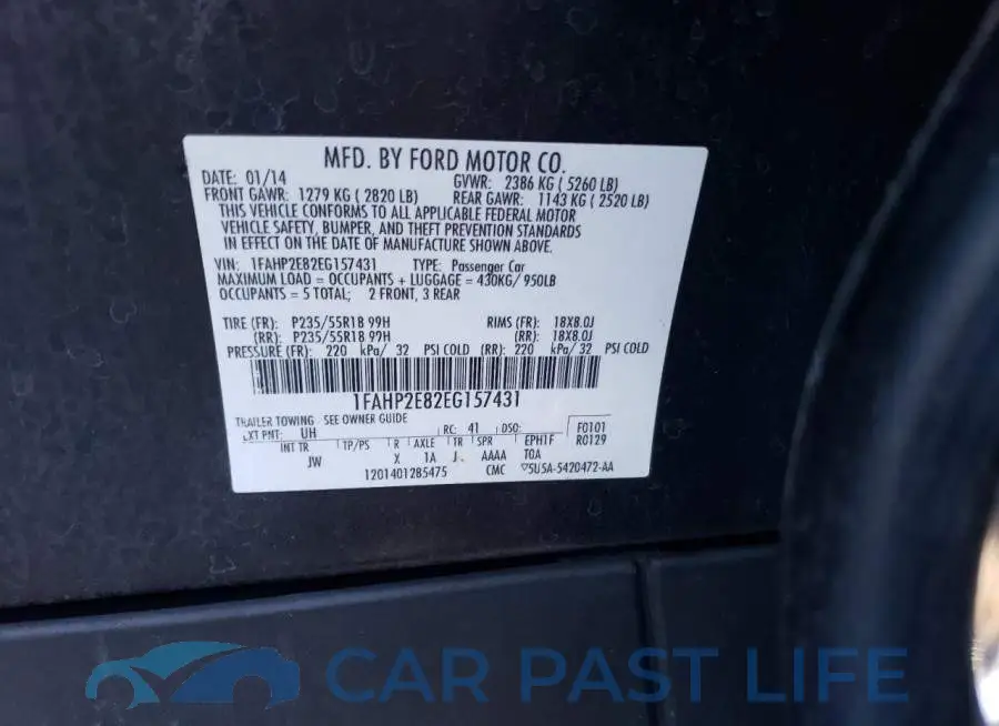 1FAHP2E82EG157431# 12