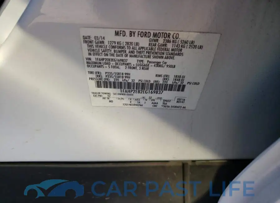 1FAHP2E82EG169837# 12