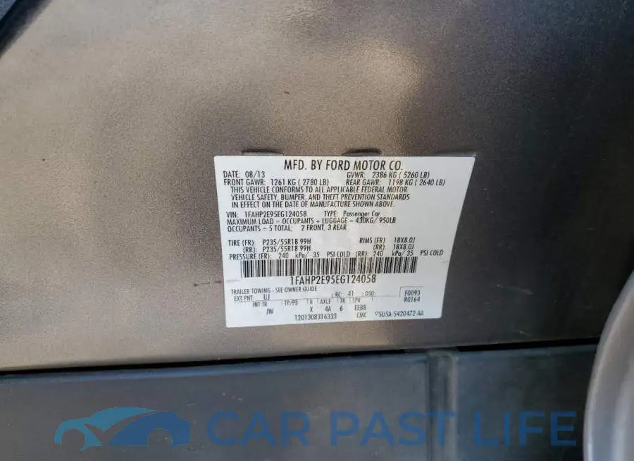 1FAHP2E95EG124058# 13