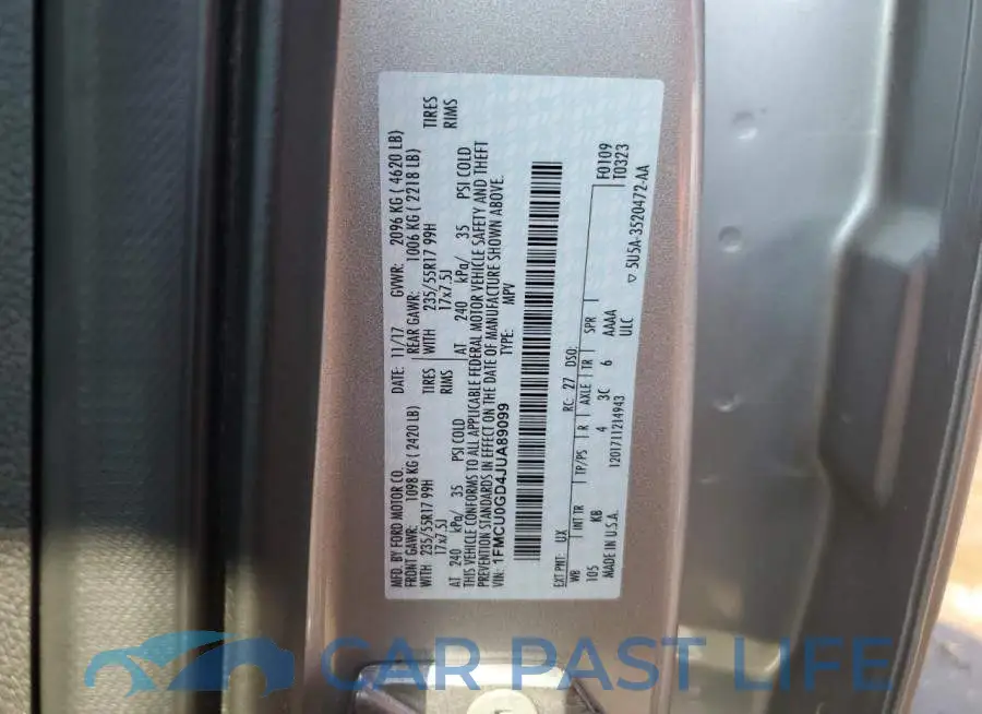 1FMCU0GD4JUA89099# 13