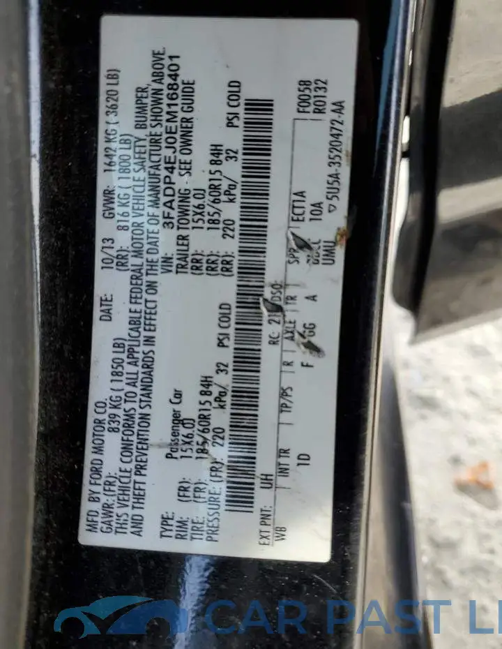 3FADP4EJ0EM168401# 12