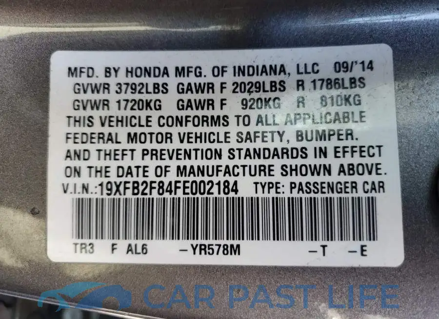 19XFB2F84FE002184# 13