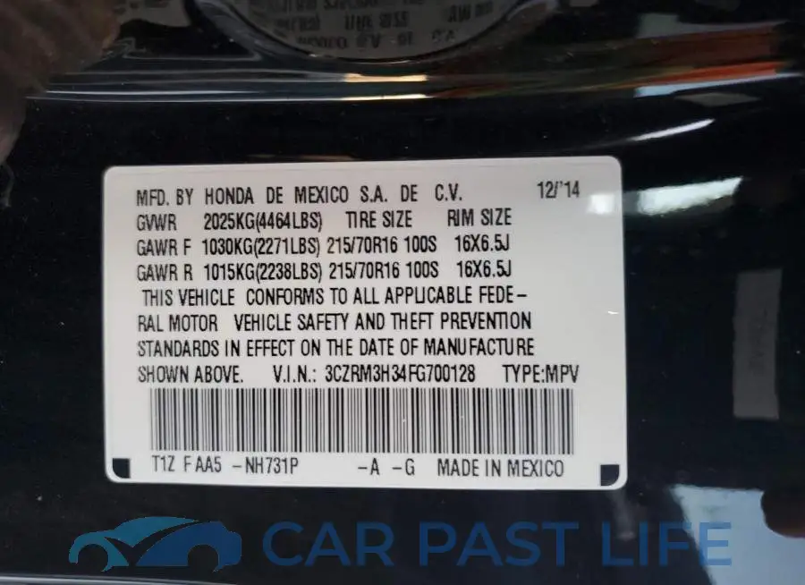 3CZRM3H34FG700128# 13