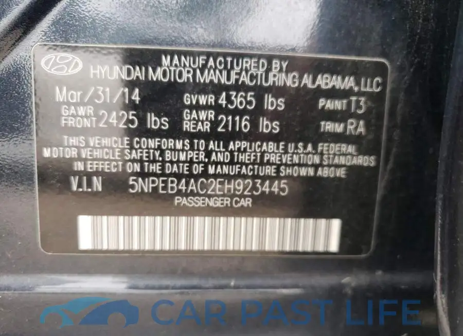 5NPEB4AC2EH923445# 12