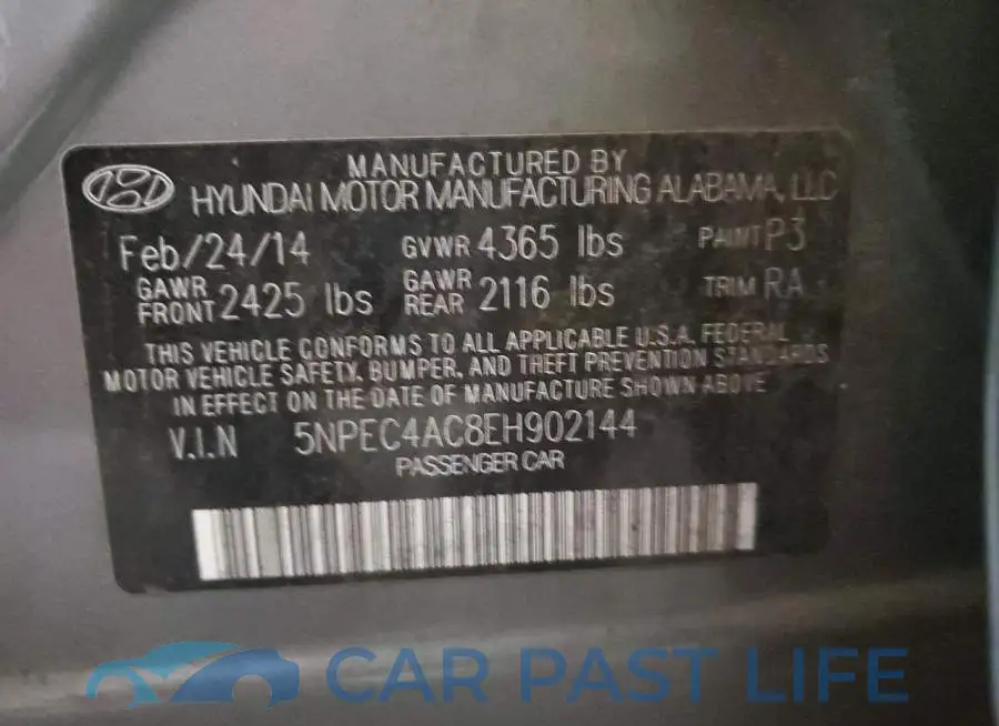 5NPEC4AC8EH902144# 12
